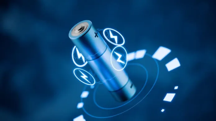 Next-Generation-Battery-Technologies A blue color AA size new technology battery.