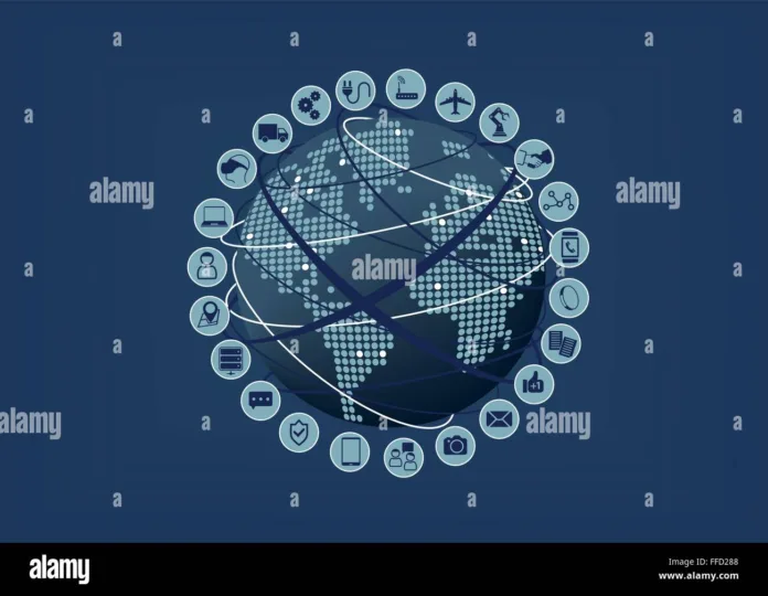 internet-of-things-iot-connected-devices-around-the-world Global Internet of Things (IoT) network connecting smart devices across industries