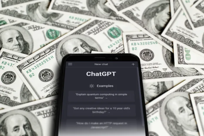 ways-to-make-money-online-with-chatgpt-scaled A person working on a laptop with ChatGPT Search interface displayed, surrounded by icons representing affiliate marketing, content creation, and passive income.