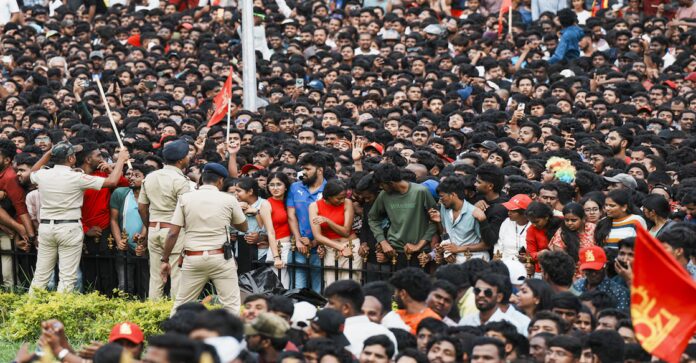 Crowd chaos during RCB victory celebration stampede in Bengaluru after IPL 2025 win