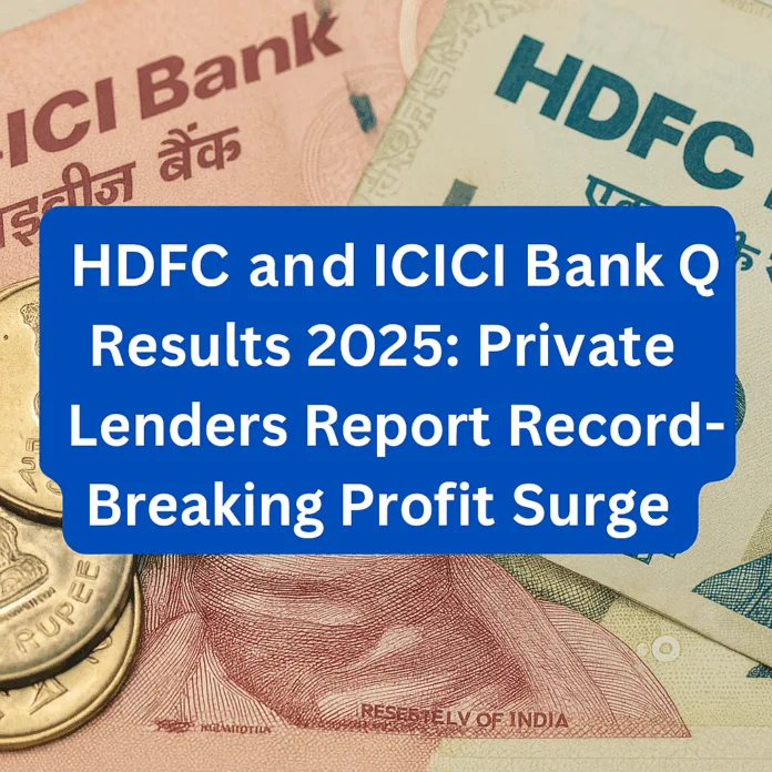 HDFC and ICICI Bank Q1 Results 2025: Private Lenders Report Record-Breaking Profit Surge HDFC and ICICI Bank Q1 Results 2025 showing record-breaking profits and financial growth in India.