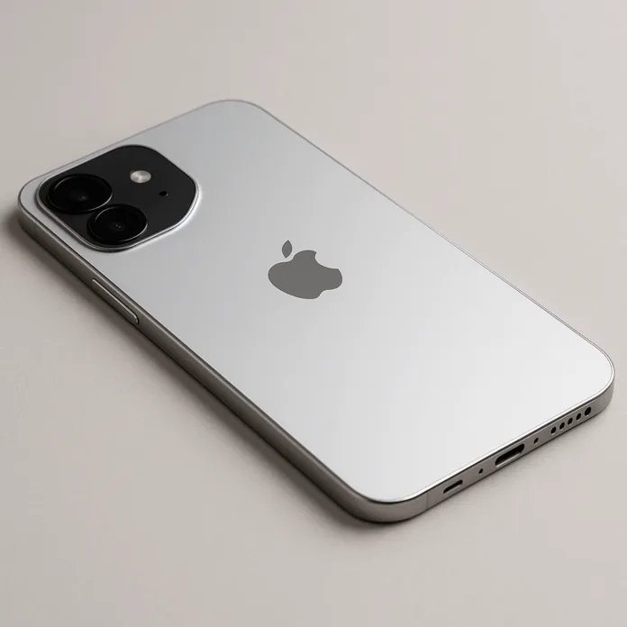 Ultra-thin iPhone 17 Air concept with horizontal dual camera and premium silver finish
