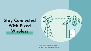 Fiber and Fixed Illustration of fiber optic cables, wireless towers, and edge computing devices enabling modern broadband networks