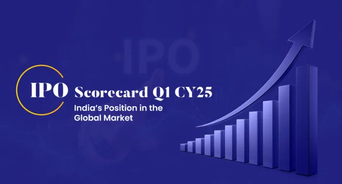 India’s IPO Boom 2025 Stock market screen showing rising charts and IPO text, symbolizing India’s record IPO boom in 2025