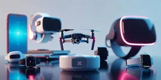 Top Tech Devices of 2025 "Collage of the top tech devices of 2025 including foldable phones, smartwatches, AR glasses, gaming consoles, and AI-powered laptops on a futuristic background"