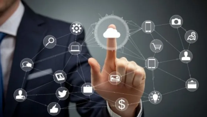 biometric-authentication-end-of-passwords Person interacting with biometric and digital security icons in a smart interface