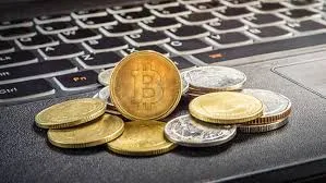 cryptocurrency Children using digital tablets and coins with Bitcoin symbol, representing crypto investment in India 2025