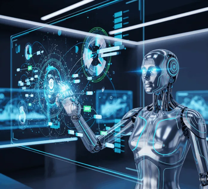 AI Agents in 2025: Trends, Tools & Innovations Futuristic AI agents interacting with digital interfaces in 2025 showing intelligent automation and innovation.